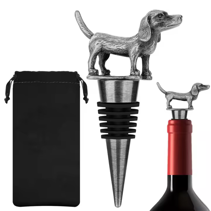 Tapa De Botella De Vino Para Perros/Cats Decorativa De Aleación De Zinc Y Silicona Herramientas De Accesorios Para Vino - 1
