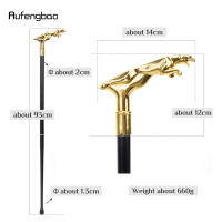 Bastón De Moda Con Manija De Leopardo Dorado Elegante Y Decorativo Para Fiesta 93cm Material De Acero Con Punta De Goma - details 2
