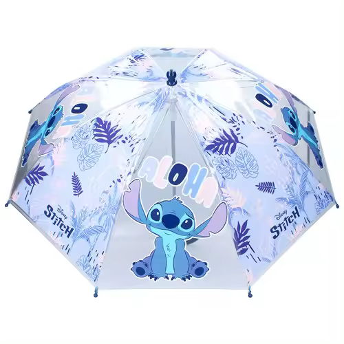 Paraguas Stitch Transparente Manual Infantil, Licencia 100% Oficial, 45 cm, Color Morado, Vadobag - Kiglam - 1