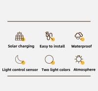 Lámpara Solar LED Exterior 2024 Impermeable Para Pared Ilumina Arriba Y Abajo Decoración De Jardín Hogar Navidad Fuente De Energía Solar ABS IP65 - details 4