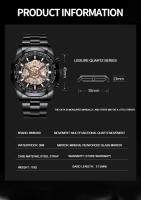 Reloj De Hombre Binbond 2024 Marca Top Lujo Acero Inoxidable Impermeable Con Dial Azul Y Caja De Acero Redonda Relogio Masculino - details 6