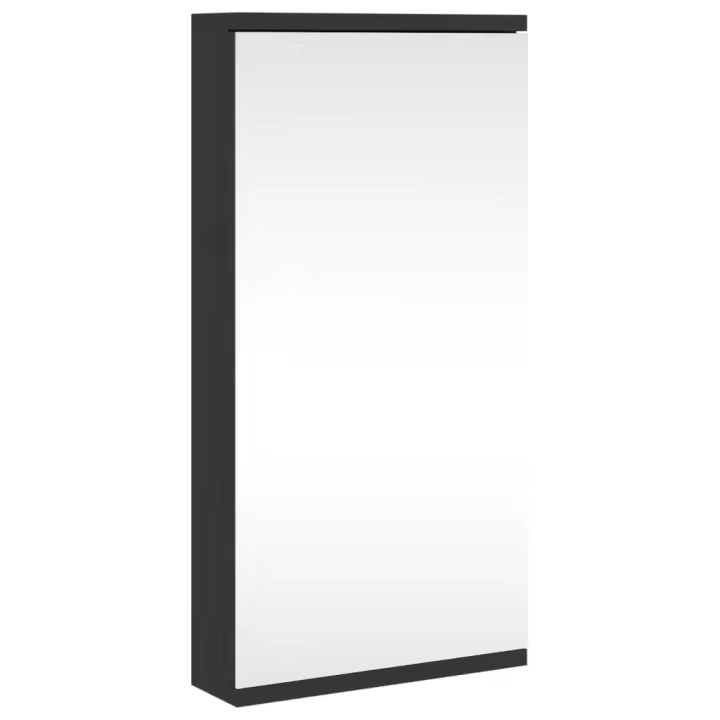 Mueble de Baño de Esquina con Espejo Negro 30x24x60 cm - 1