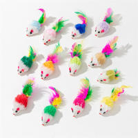 Juguete Para Gatos Ratón Falso De Pelo De Conejo Ratón Arcoíris Juguete Divertido Para Gatitos Material De Pluma - details 7