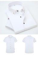 Camisa De Encaje Para Hombre De Alta Calidad No Planchable Manga Corta Nuevo Ropa Sólida Negocios Colores Blanco Azul Negro Rojo Marca GOZBKF - details 10