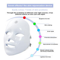 Máscara Facial LED De 7 Colores Terapia Fotodinámica Hidratación Rejuvenecimiento Anti Acné Eliminación De Arrugas Reducción De Poros Uso En Salón Y Hogar - details 7