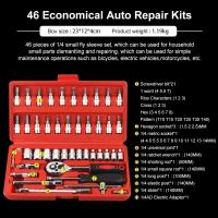 Kit De Herramientas De Reparación De Coche 46 Piezas Juego De Destornilladores De 1/4 Pulgada Llave De Fijación Torque Wrench Conjunto De Reparación Automotriz Herramienta Mecánica - details 0