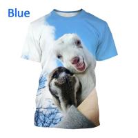 Camiseta De Verano Para Niños Con Estampado 3D De Cordero Y Cabra Camiseta Gráfica De Hombros Cortos Moda Divertida Unisex - details 3