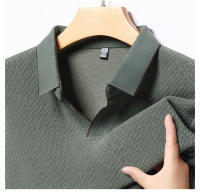 Camisa Polo De Lana De Color Sólido Para Hombre Primavera Otoño Cuello En Escalera De Lujo Calidad Diseño Casual Top De Manga Larga - details 6