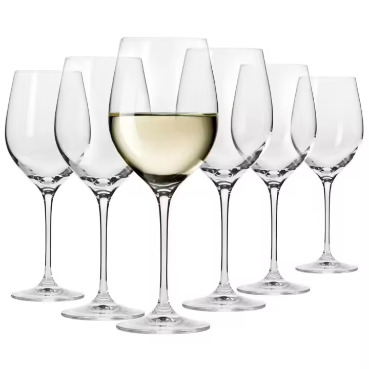 Krosno Copas de Vino Blanco | Conjunto 6 Piezas | 370 ML | Colección Harmony | Perfectos para Uso en Casa, Restaurante y en Fiestas | Apto para Lavavajillas - 1