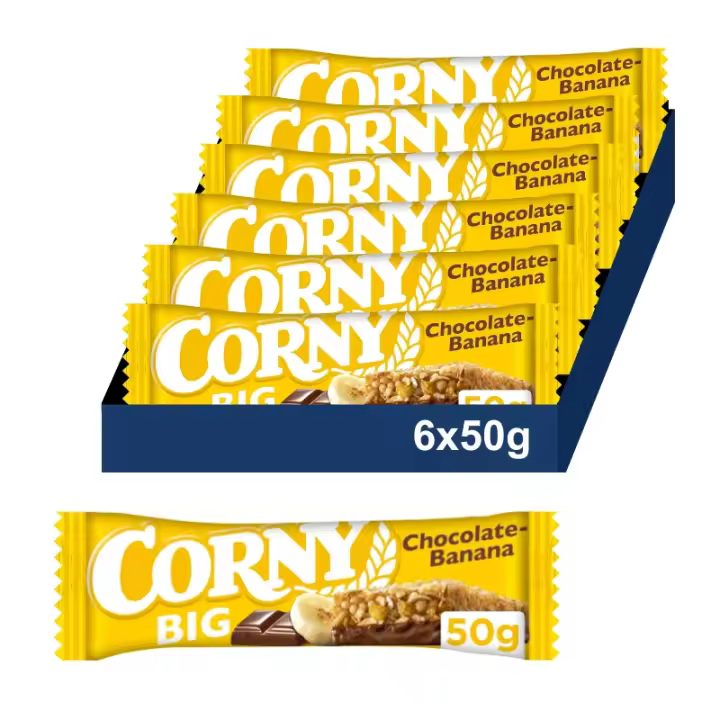 CORNY Big Barritas Cereales de Chocolate y Banana. Pack 6x50gr - 1