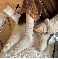 Calcetines De Mujer Estilo Japonés Moda Otoño Calcetines Casuales De Color Sólido Basicos Para Escuela Calcetines De Pies Altos Para Mujer - details 4