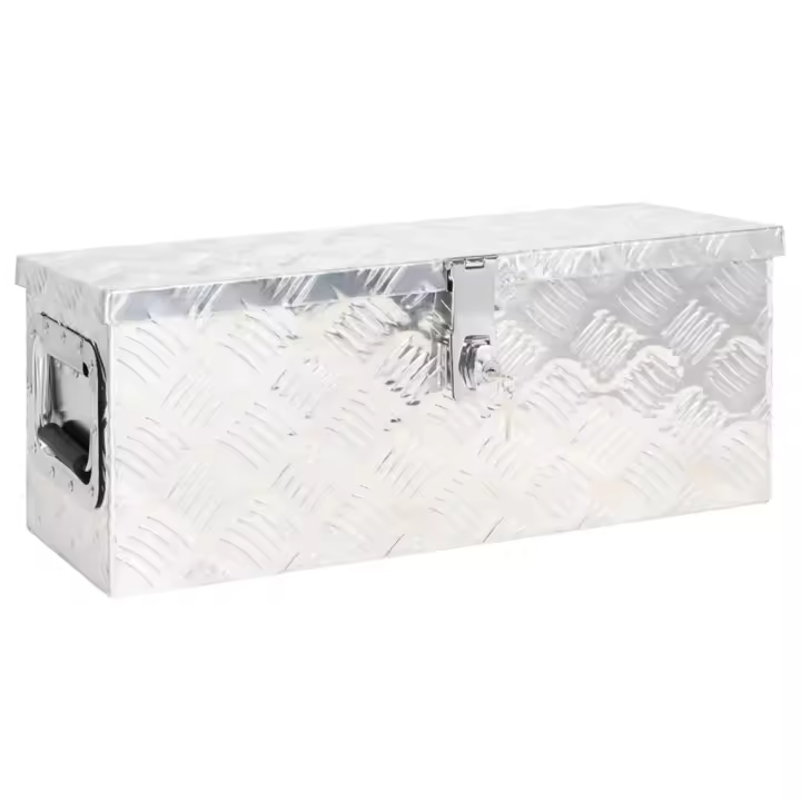 vidaXL Caja de Almacenaje de Aluminio Herramientas con Tapa Arcón Baúl Color Negro,  Plateado, y mas - 1