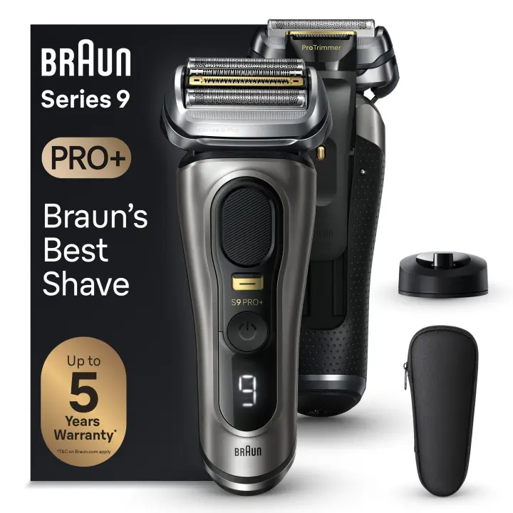 Braun Series 9 PRO+ 9515s afeitadora eléctrica para hombre, con recortadora de precisión, con 5 elementos de afeitado Pro, base de carga, afeitadora eléctrica en seco y en mojado con 60 minutos de autonomía - 1