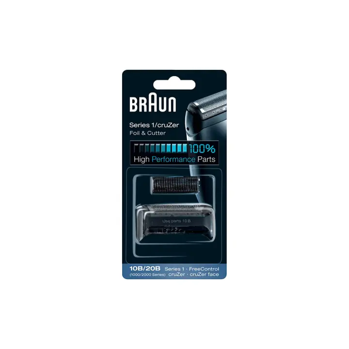 Braun 10B/20B Pack de Recambio para Afeitadora Eléctrica Hombre Series 1/Freecontrol/CruZer con Láminas de Recambio y Portacuchillas, Negro - 1