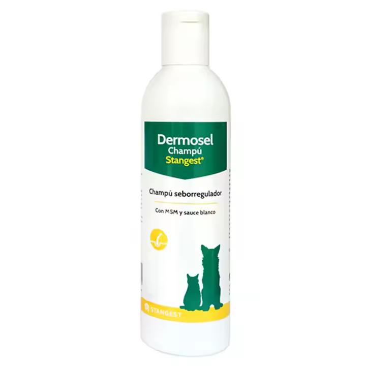 Dermosel Champú 250 ml champú para el tratamiento de la seborrea de perros y gatos Stangest - 1