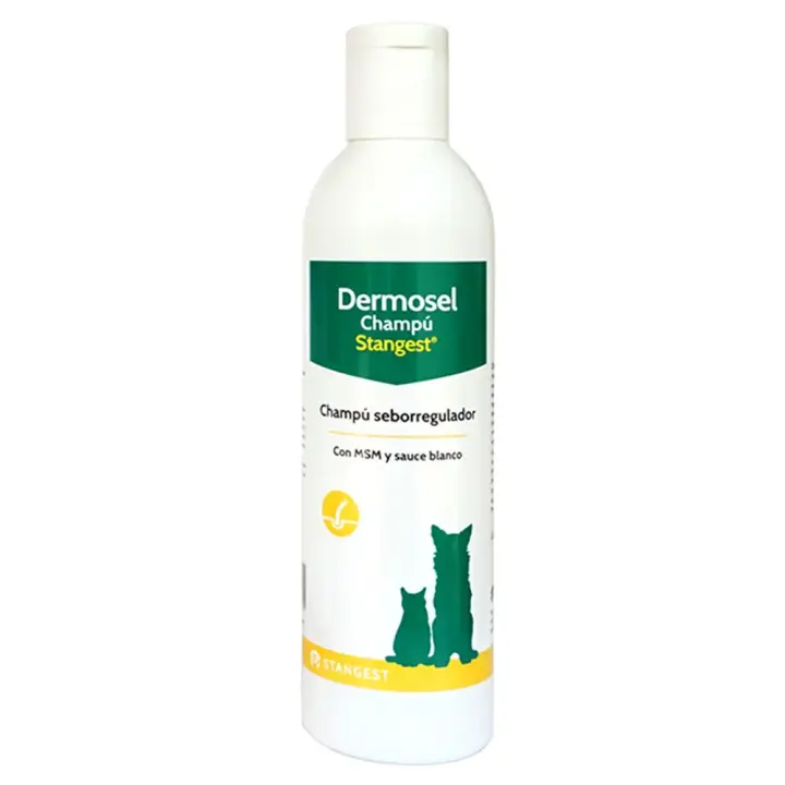 Dermosel Champú 250 ml champú para el tratamiento de la seborrea de perros y gatos Stangest - 1