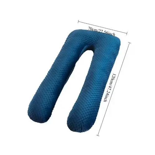 Almohada de maternidad en forma de U para dormir lateral, almohada Lumbar de espuma viscoelástica de Color sólido, almohada lavable desmontable, almohada de lactancia suave - 1