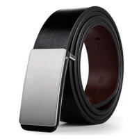 Cinturón De Cuero PU Para Hombre De Calidad Superior Con Hebilla Lisa Casual Para Jeans Negro Ancho 3.3cm Accesorio Essencial Para El Vestir Diario - details 6