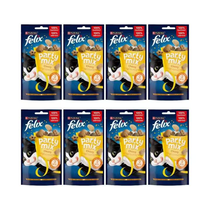 FELIX - Party Mix Cheezy (4x60 gr) - Snacks para Gatos (Queso) (4 Bolsas de 60 gr) - 1