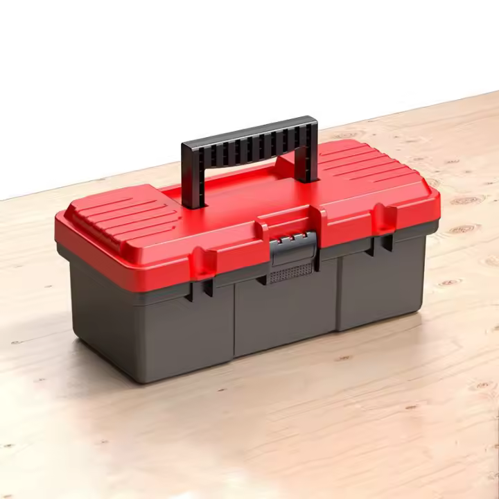 Organizador De Herramientas Doble Capa Para El Hogar Caja De Almacenamiento De Herramientas Multifuncional Plástica Para Electricistas Tamaño 13 Pulgadas - 1