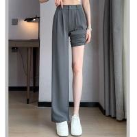 Pantalones De Sastre Para Mujer Cintura Alta Manga Larga Color Sólido Estilo Clásico Para Oficina Pantalones Rectos Y Anchos Basicos - details 6