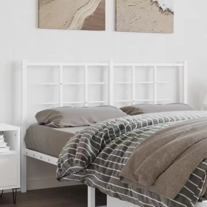 vidaXL Cabecero de metal blanco 140 cm - 1