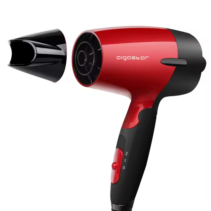 AIGOSTAR Secador de Pelo, Secador de Viaje con Mango Plegable, Doble Voltaje, Dispone de 2 Velocidades, Protección Contra el Sobrecalentamiento. (1500W) - 1