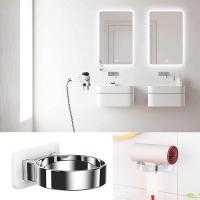 Estante para secador de pelo para baño y ASEO sin perforar, soporte de plástico para almacenamiento adhesivo de par
Estantería de almacenamiento, Negra - details 4