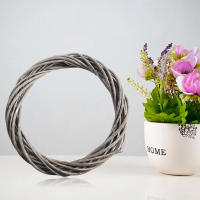 Anillo De Rattan 20/25/30CM Coronación De Valla De Paja Con Flores Artificiales Y Plantas Secas Para Decoración De Fiesta Boda Navidad - details 4