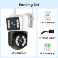 FGNS Cámara IP de doble lente para exteriores, Cámara de vigilancia 3K 6MP HD PTZ WIFI, lente Dual, pantalla Dual, 2.4G wifi, seguimiento automático, visión nocturna a todo Color, IP66 camaras videovigilancia wifi, - details 10
