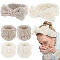 3Pcs Algodón Absorbente Espuma Cabezal Y Muñequera De Spa Para Lavado De Rostro Toalla De Maquillaje Bandas De Cabello Scrunchies Casual Unisex - details 0