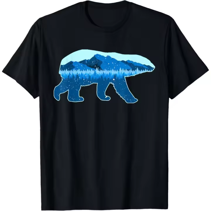 Camiseta de Manga Corta, 100% Algodón, Ropa Unisex para Hombres y Mujeres en 5 Tallas, Camiseta Negra, Cuello redondo con estampado. - 1