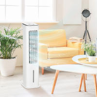 HOMCOM Enfriador de Aire 75W Altura 86 cm Oscilante con Control Remoto Depósito 5L 3 Modos 3 Velocidades Temporizador 12h y Pantalla LED Táctil 23x29x86 cm Blanco - details 1