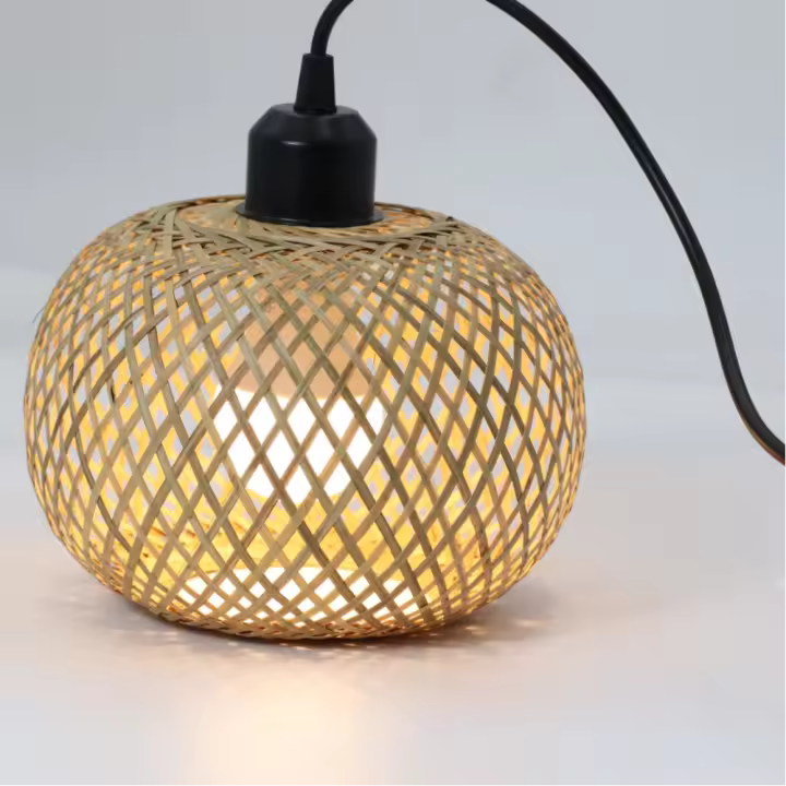 Lámpara Colgante De Bambú Natural E27 Lámpara De Tejido a Mano Para Decoración De Café Restaurante Y Sala De Estar Interior - 1