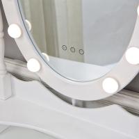 VERSA HOME - TOCADOR BLANCO CON TABURETE Y LUCES LED GLOW Y UNAS MEDIDAS DE 90X40X144 CM - details 2