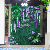 Cerda De Hierba Artificial 40x60cm Eucalipto Falso Césped Para Decoración De Jardín Fiesta Y Muralla Colgante Mat De Vegetación - details 1