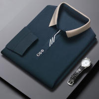 Camisa Polo Para Hombre De Color Sólido Casual Manga Larga Transpirable Cómoda Versátil Top Moda Negocios - details 3