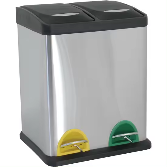 Cubo de Reciclaje Ecológico Wellhome 16 Litros 2 Compartimentos - 1