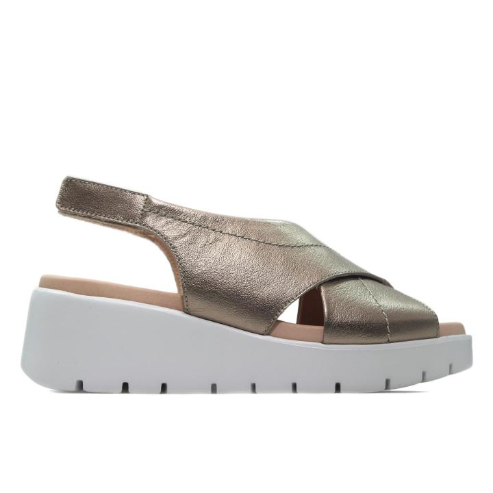 Sandalia De Pala Casual En Cuña Para Mujer, De Piel Azul Marino, Suela Blanca De Goma, Sencilla Y Clásica – Doctor Cutillas