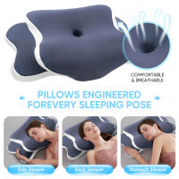 Almohada De Espuma Memoria Para El Cuello Alivio Del Dolor Cervical Ergonómica Ortopédica Soporte Para El Cuello Para Dormir De Lado Espalda Estómago Regalo - details 4