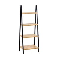 MIRAMAX-Berilo Estantería Escalera, Negro Natural Bambú Madera, 3 Estantes 40x30x81.5cm, 4 Estantes 40 X 30 X 109 Cm - details 0