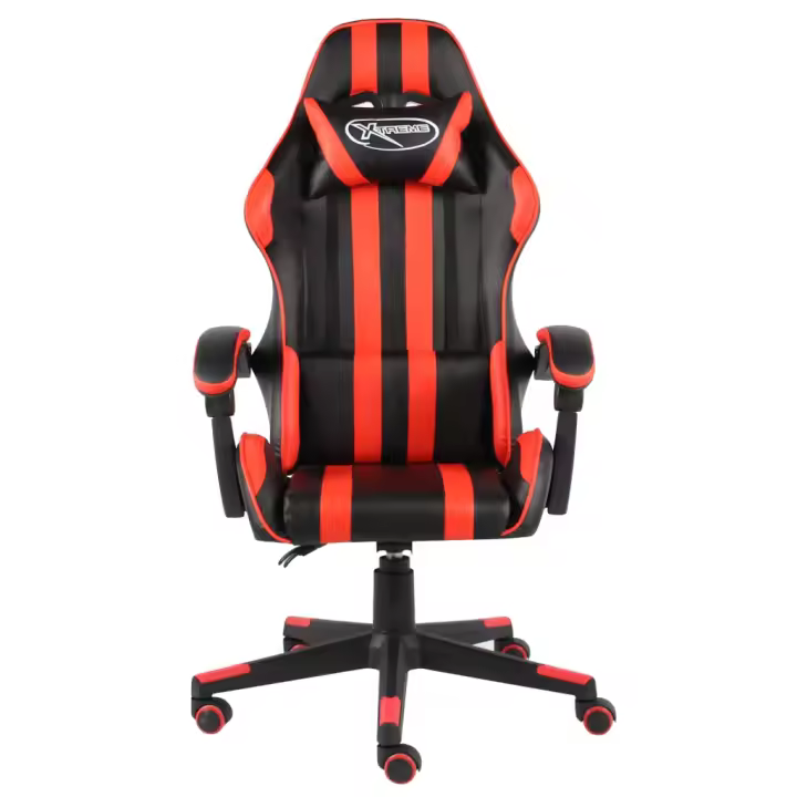 Silla de cuero sintético Negro y Rojo - 1