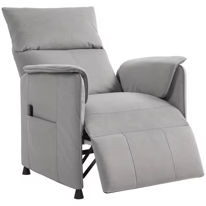 HOMCOM Sillón Relax Reclinable Eléctrico Sillón Reclinable Silencioso con Función Memoria Reposapiés Mando a Distancia Bolsillos Laterales Tela Apto para Mascotas para Dormitorio Salón Gris - 1