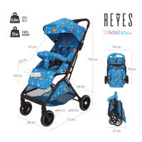 Silla de paseo Reyes de AdaBaby: Ligereza, funcionalidad y estilo en cada paseo - Ideal desde el nacimiento hasta los 22 kg - Con cobertura de lluvia incluida - Marca AdaBaby - details 0