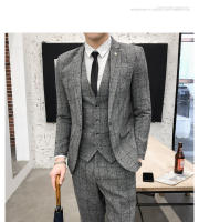 Nueva Moda Traje Tres Piezas Para Hombre Estilo Delgado Casual + Negocios Chaqueta + Pantalones Material Poliéster Adecuado Para Bodas Cuatro Estaciones - details 20