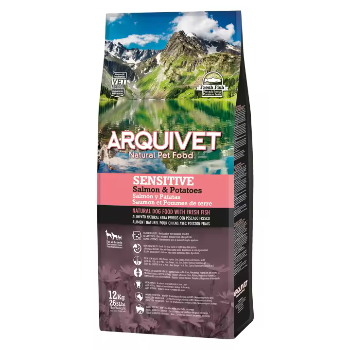 ARQUIVET Adult - Pienso para perros adultos de todas las razas a partir de los 12 meses de edad - Salmón y patata 12 kg - 1