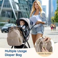 Bolsa de pañales de gran capacidad, Bolsa de pañales para Bebe, mochila de viaje de moda para Bebe with Bolso Aislado, Caja de cambio, Correas para cochecito, mouse color, mopila - details 2