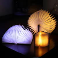 Lámpara De Mesa Portátil LED 3D Plegable Con Luz Nocturna De 7 Colores Recargable Por USB Madera Magnética Para Regalo De Navidad Y Fiestas Decoración - details 8