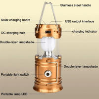 Linterna Portátil Recargable USB Y Solar Luz LED Potente Impermeable Para Pesca Al Aire Libre Camping Senderismo Trabajo Emergencias - details 6