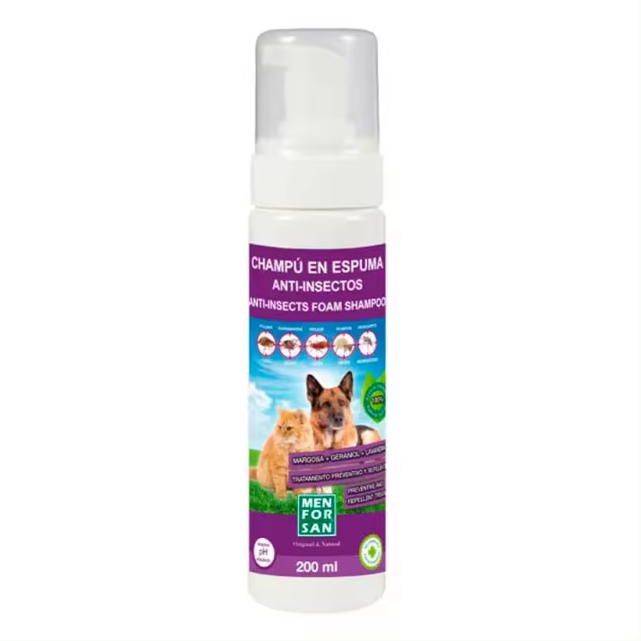 Menforsan Champu Espuma Anti-insecto Perros Y Gatos 200 Ml - 1